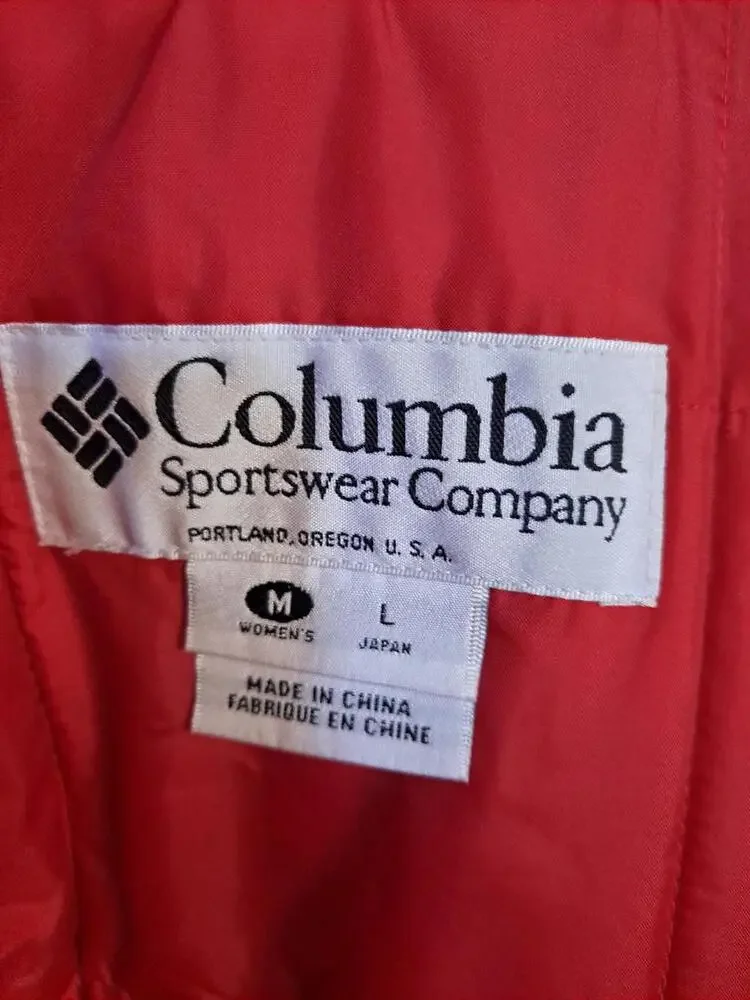 Columbia Red and Black Mid Length Snap and Zip with Drawstring Waist Size‎ M